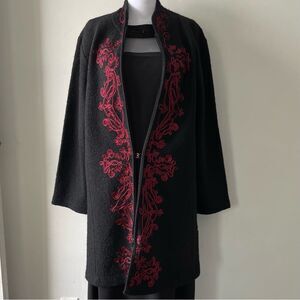 Victorian Gothic Vintage Embroidered Sweater Jacket Romantic Goth Women’s XL